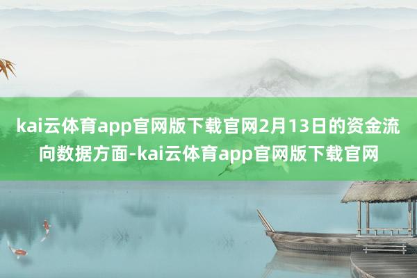 kai云体育app官网版下载官网2月13日的资金流向数据方面-kai云体育app官网版下载官网