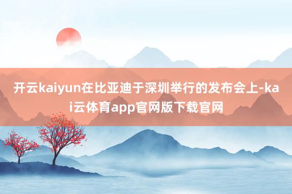 开云kaiyun在比亚迪于深圳举行的发布会上-kai云体育app官网版下载官网