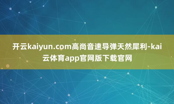 开云kaiyun.com高尚音速导弹天然犀利-kai云体育app官网版下载官网