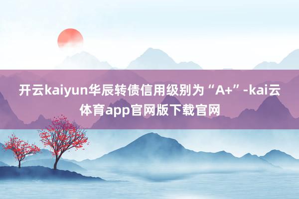 开云kaiyun华辰转债信用级别为“A+”-kai云体育app官网版下载官网