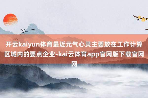 开云kaiyun体育最近元气心灵主要放在工作计算区域内的要点企业-kai云体育app官网版下载官网